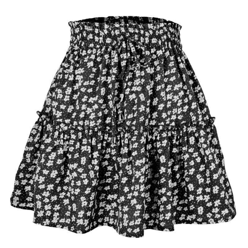 Mini Jupe Bohème Taille Haute Fleurie