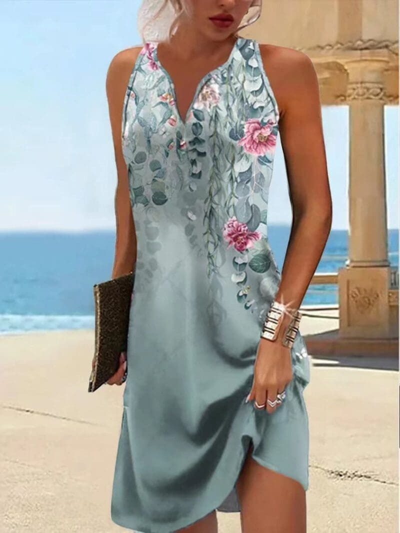 Robe Bohème Courte Sans Manches