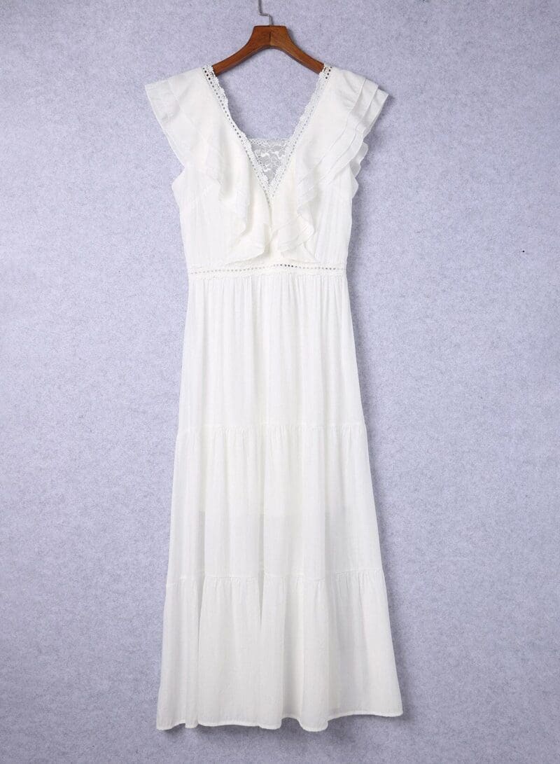 Robe Bohème Longue Blanche en Dentelle