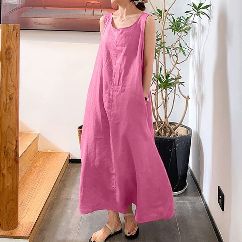Robe Bohème Maxi Coton et Lin