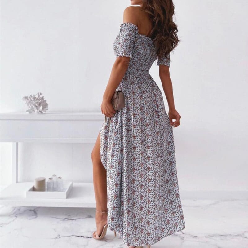 Robe Bohème Longue Fendue sans Bretelles