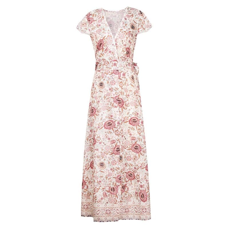 Robe Longue Italienne à Fleurs en Coton