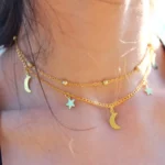 collier étoile et lune bohème