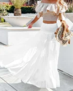 jupe longue blanche boheme