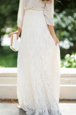 jupe longue dentelle bohème blanche