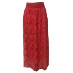 jupe longue dentelle bohème rouge