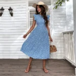 longue robe bleue bohème