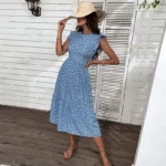 longue robe bleue bohème