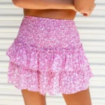 mini jupe bohème rose