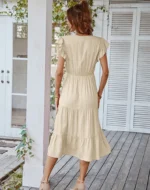 Robe beige bohème chic