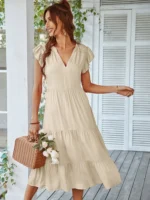 Robe beige chic bohème