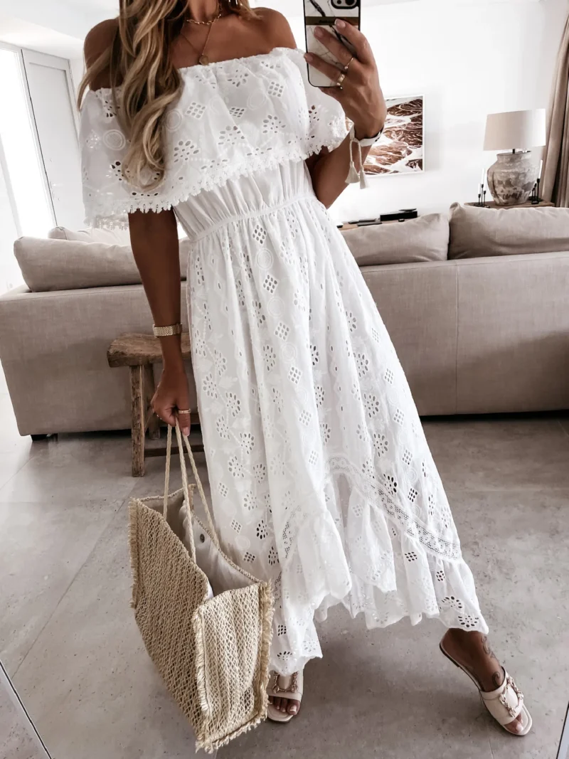 robe blanche bohème broderie anglaise