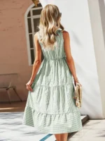 robe bohème à rayure verte italienne