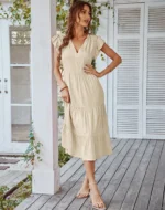 Robe bohème beige chic