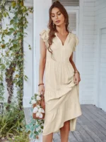 Robe bohème chic beige