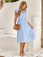 robe bohème chic femme bleu ciel