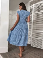 robe bohème longue et bleue