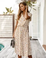 robe boheme mi longue beige