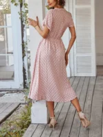 robe boheme mi longue rose