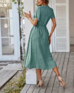 robe boheme mi longue verte