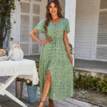 robe boheme vintage verte