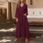 robe bordeaux bohème longue
