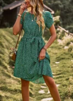 robe ceremonie boheme chic verte
