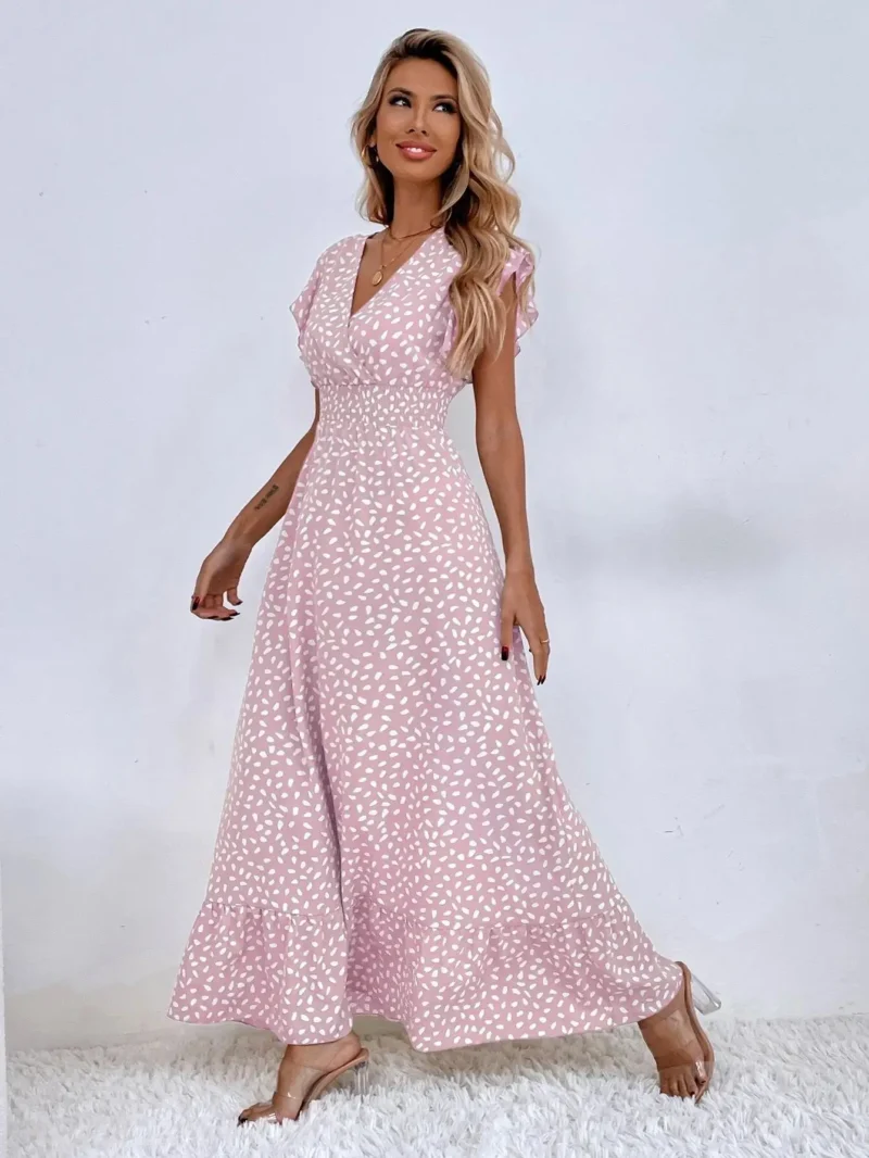 Robe chic invitée bohème mariage rose