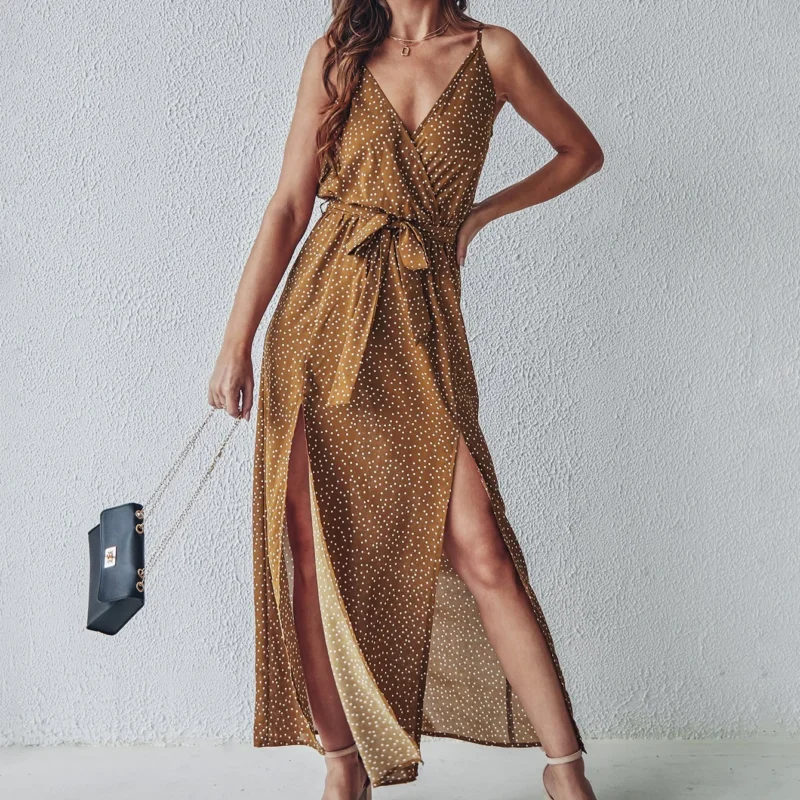 robe de soiree boheme marron