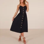 Robe dénudée bohème épaule longue noire