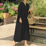 robe longue coton bohème noire
