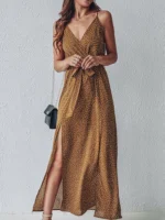 robe soiree boheme marron