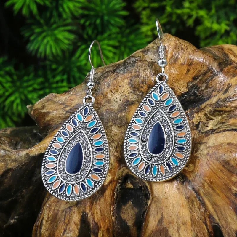 Boucle d'oreille bohème motif ethnique