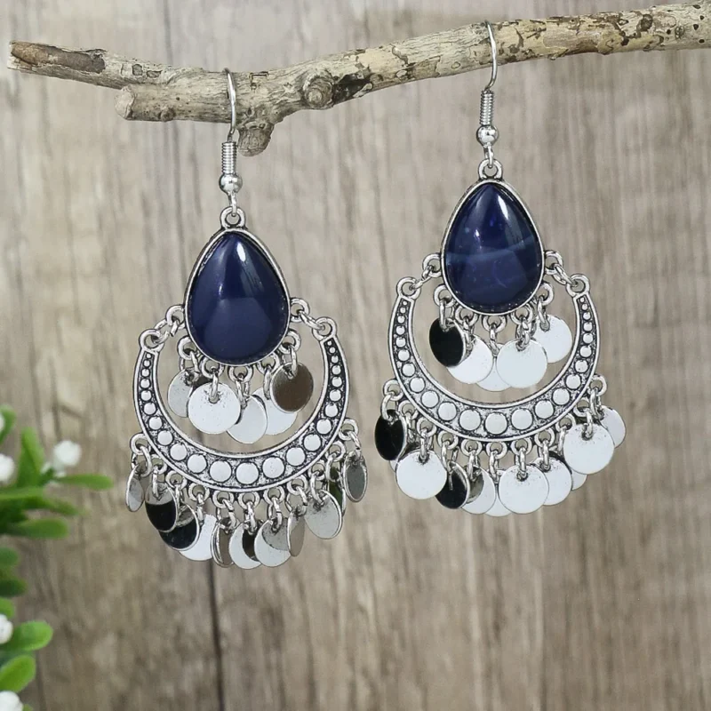 Boucle d'oreille motif ethnique bohème